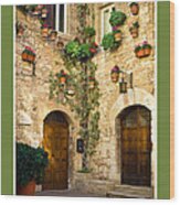 Happy Holidays With A Corner Of Assisi Wood Print