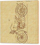 Harley's 1928 Cycle Support Patent Wood Print