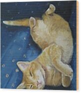 Harold The Orange Cat Wood Print