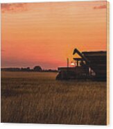 Harvest Sunset Wood Print