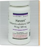 Harvoni Hepatitis C Drug Wood Print