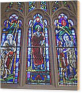 Healing Images In Stained Glass Wood Print