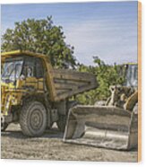 Heavy Equipment - Komatsu - Cat Wood Print