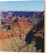 Helicopter Over The Grand Canyon Wood Print