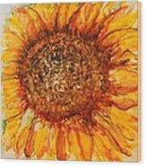 Hello Sunflower Wood Print