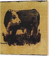 Polled Hereford Bull 12 Wood Print