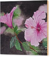 Hibiscus - So Pretty In Pink Wood Print