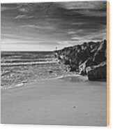 Higbee Beach B/w Wood Print