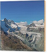 High Mountains Of Pennine Alps In Wood Print