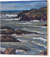 High Tide Pescadero Beach Wood Print