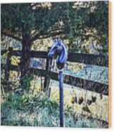 Hitching Post Wood Print