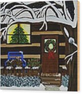 Holiday Cabin Wood Print