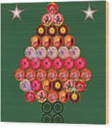 Holiday Tree Of Orbs 2 Wood Print