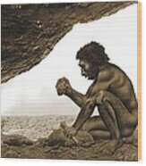 Homo Antecessor, Artwork Wood Print