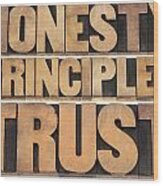 Honesty Principles And Trust Wood Print