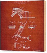 Horse Harness Loop Patent From 1885 - Red Wood Print