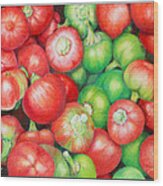 Hot Cherry Peppers Wood Print