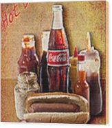Hot Dog And Cold Coca-cola Wood Print