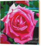 Hot Pink Rose Wood Print