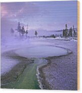 Hot Spring Upper Geyser Basin Wood Print