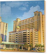Hotel In Downtown Myrtle Beach Wood Print