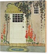 House And Garden Small House Number Cover Wood Print