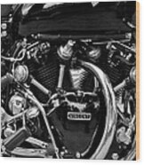 Hrd Vincent Motorcycle Monochrome Wood Print