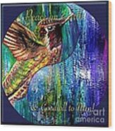 Hummingbird Mascot For Peace And Goodwill To Men Wood Print