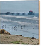 Huntington Beach Pier Wood Print