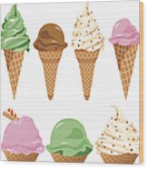 Ice-cream Cone Wood Print