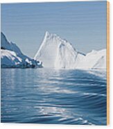 Icebergs Of Ilulissat Kangerlua Wood Print