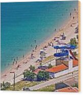 Idyllic Turquoise Beach Aerial View Wood Print