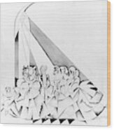 Illustration Of A Wedding Ceremony Wood Print