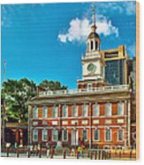 Independence Hall Wood Print