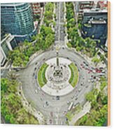 Independence Monument In Mexico City Wood Print