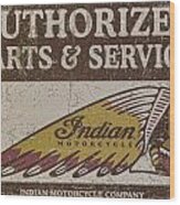 Indian Motorcycle Sign Wood Print