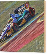 Indy Car's Mike Conway Wood Print