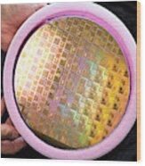 Integrated Circuits On Silicon Wafer Wood Print