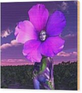 Internal Beauty-violet Wood Print