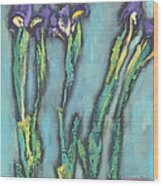 Irises After Rita Angus Wood Print