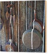 Iron Skillets Wood Print