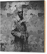 Isaac Hayes Wearing Leopard Print Wood Print