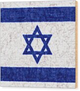 Israel Star Of David Flag Batik Wood Print