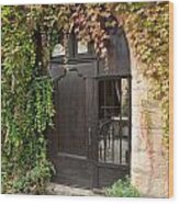 Ivy Covered Doorway Wood Print