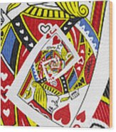 Jack Of Hearts Collage Wood Print
