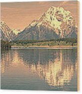 Jackson Lake Sunrise - Grand Teton Wood Print