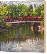 Japanese Gardens Bridge Wood Print