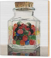 Jar Of Jelly Bellies Wood Print