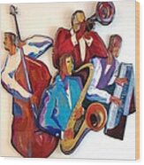 Jazz Quartet Iv Wood Print
