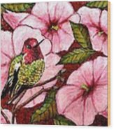 Jewel Among Blooms Wood Print